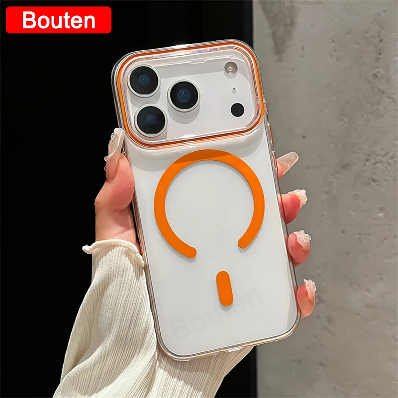 For iphone 17Pro Max Titanium Gray Metal Button Strong Magsafe Charging iphone Case For iPhone 17 16 15 14 13Pro Max For iphone