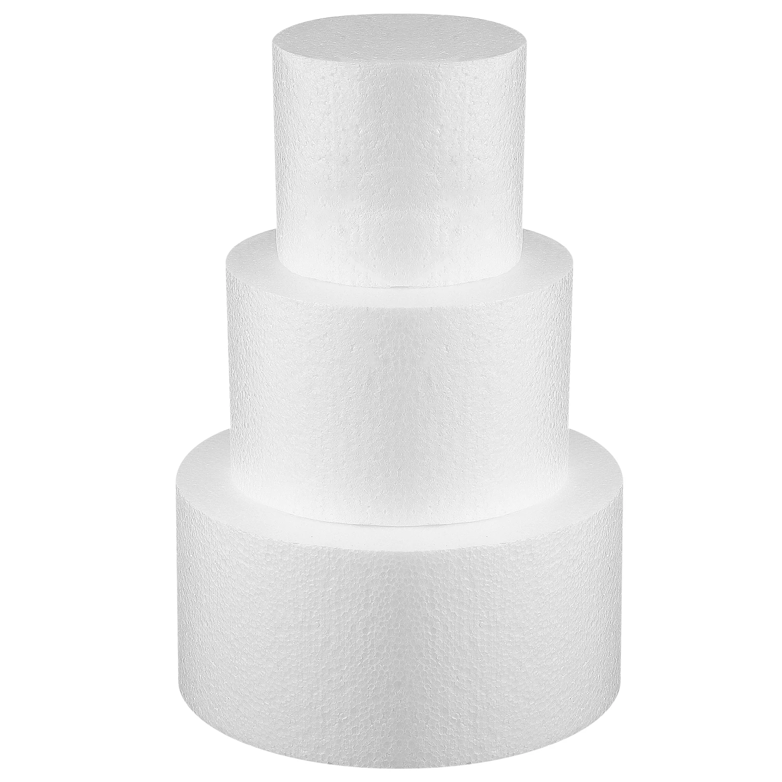 3 pezzi Manichini per torta Modelli di torta Decorazioni per torta finta Torta a triplo livello Torta nuziale Rotonde Schiume Ornamento Decorare quadrato