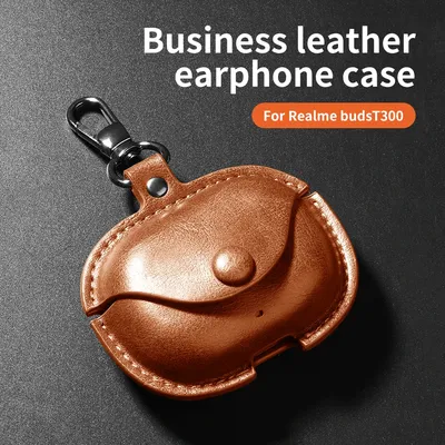 Luxus Retro Lederbezug für Realme Buds T300 Fall Business Kopfhörer Hüllen für Realme Buds T300 Image