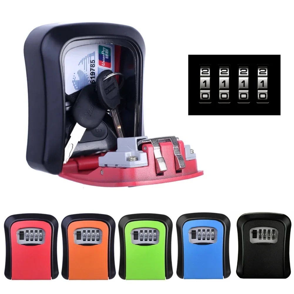 Wand halterung Schlüssel Safe Organizer Box 4-stellige Kombination Passwort Schlüssel box Passworts chloss abs Kunststoffe für Indoor Outdoor Schlüssel u Scheibe Image