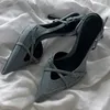 Neue Luxus Designer Sommer Blau Frauen Sandalen Mode Elegante Spitz Singbacks Schuhe Damen Outdoor