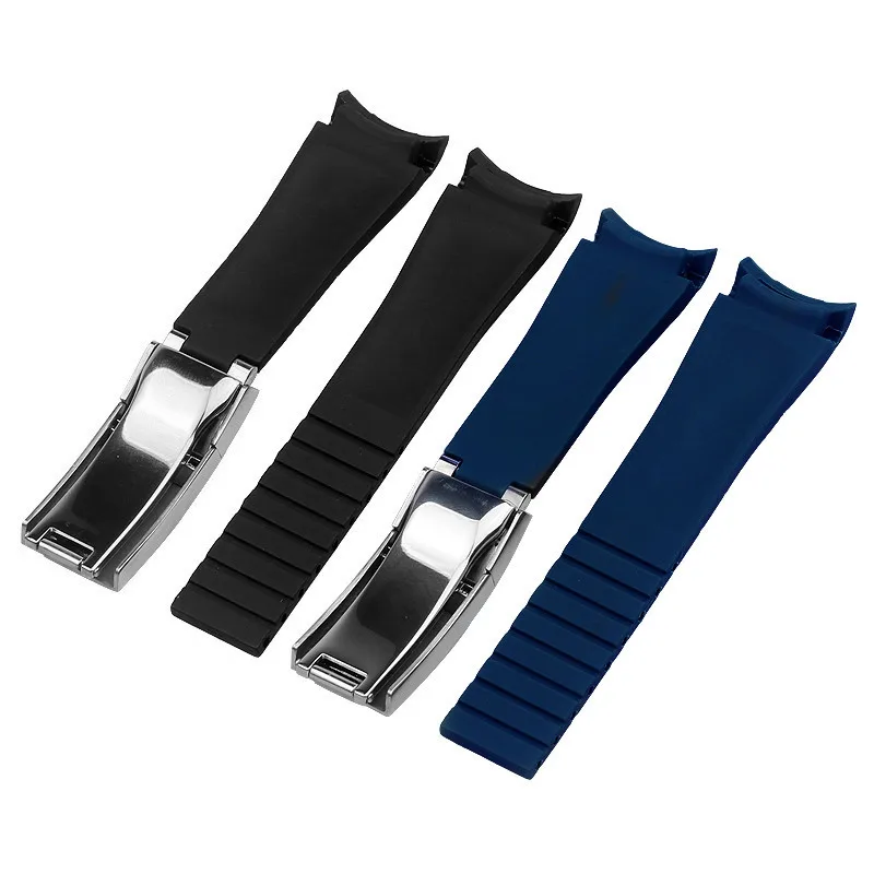 Uhrenarmband für Rolex DAYTONA SUBMARINER Yacht-Master GMT Sports 20 mm 21 mm Fluorkautschuk-Smartwatch-Armband mit gebogenem Ende Image