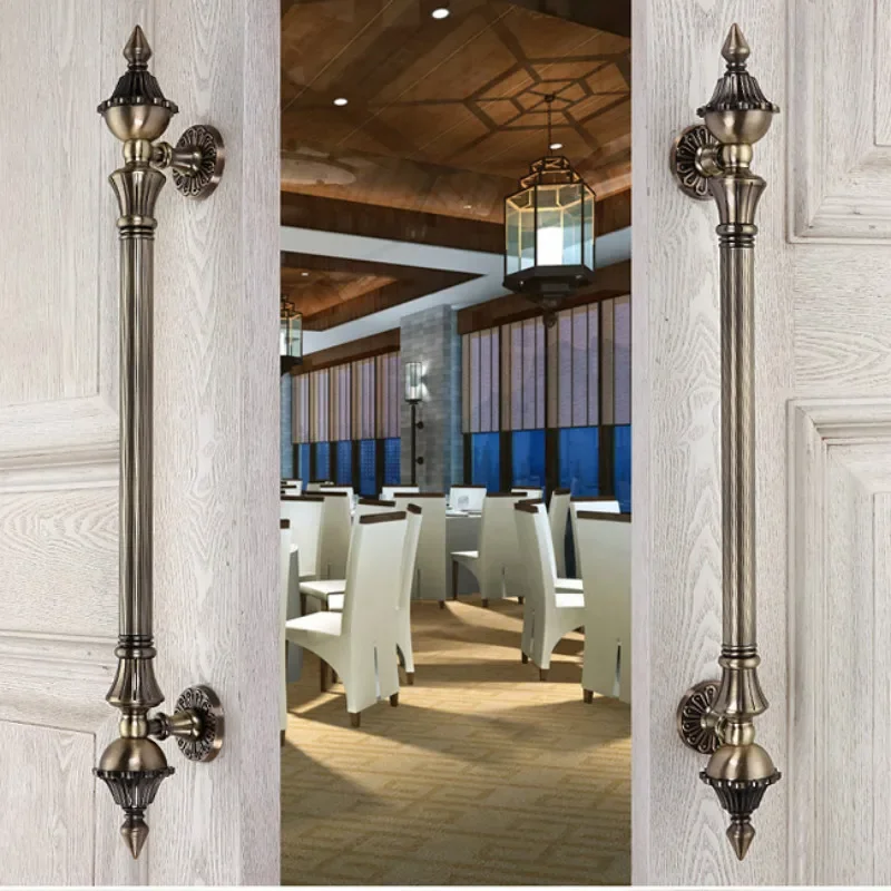 1 stücke Türgriff antike Zink legierung 280-550mm Länge Griff Tür ziehen Bronze Tor Hotel Eingang Einkaufs zentrum Türgriff Image