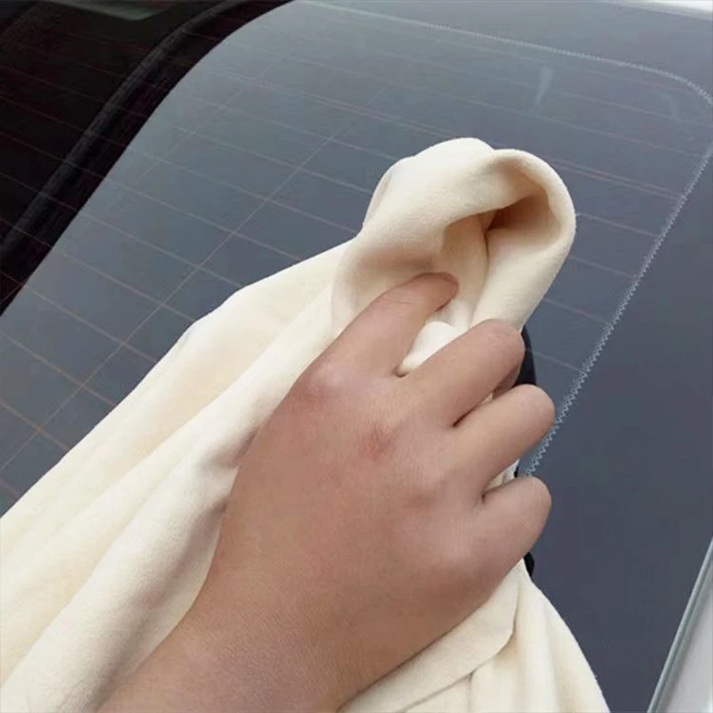 Natürliches Autopflege-Reinigungs tuch echtes Lappen Wildleder ultra saugfähige schnelle Handtücher zum Waschen Access ori natürliches Schaffell schnell trocknend Image