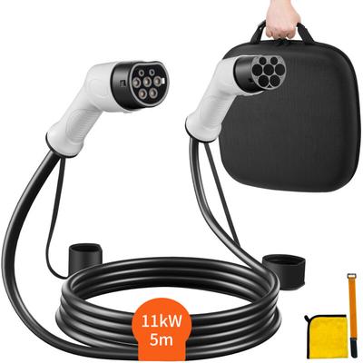 Mophorn EV-Ladekabel Typ 2 auf Typ 2, 16Amp, 11kW 5m Dreiphasen-Elektrofahrzeug-Autoladegerät, IP66 Image