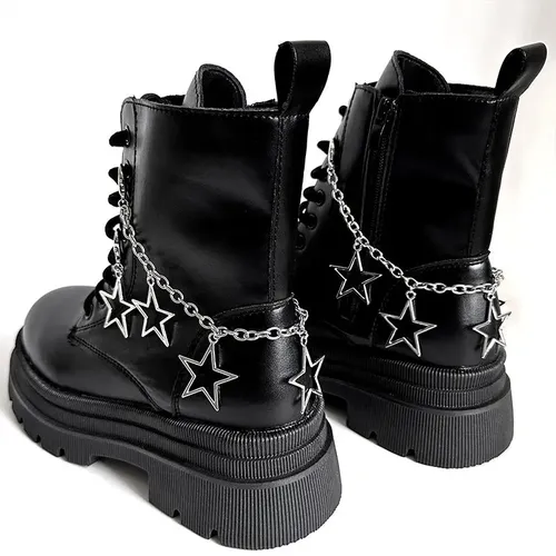 Baskets à chaîne en métal, 1 pièce, breloques en dentelle, accessoires suspendus pour bottes martens, coque de téléphone, décorations en forme de cœur, cadeaux unisexes