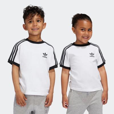 T-Shirt ADIDAS ORIGINALS "3STRIPES TEE", Kinder, Gr. 122, weiß, Obermaterial: 100% Baumwolle, sportlich, Rundhals, Shirts Image