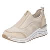 Slip-On Sneaker REMONTE, Damen, Gr. 41, beige (hellbeige), Lederimitat, Textil, sportlich, Schuhe, Freizeitschuh, Halbschuh, Slipper in veganer Verarbeitung