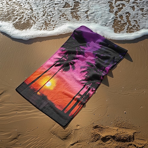 Sunshine and Beach Strandtuch Premium-Qualität ultraweich saugfähig leicht strapazierfähig schnelltrocknend lebendiges Design perfekt für Strand Pool Sonnenbaden Reisen Sommer-Accessoire bequem und stilvoll Image