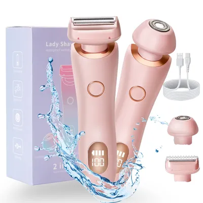 Electric Razors for Women 2 In 1 Bikini Trimmer Face Shavers Hair Removal for Underarms Legs Ladies