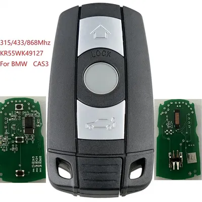 315/433/868Mhz KR55WK49127 Fit for BMW CAS3 Aftermarket 3 Buttons Remote Key Fob Replacement Keyless