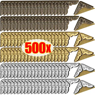 500/50PCS Metal Vintage Book Corner Protector Scrapbook Photo Album Corner Protectors DIY Menus