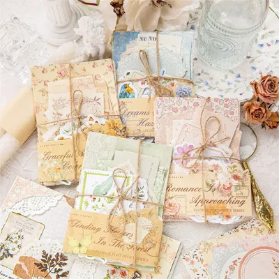 100 pcs/pack Vintage Floral pattern material paper Planner Decorative Diary Album Scrapbooking