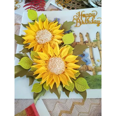 Sunflower Flowers Cutting Dies for Scrapbooking Die Cuts Stencils Template Dies for Card Making