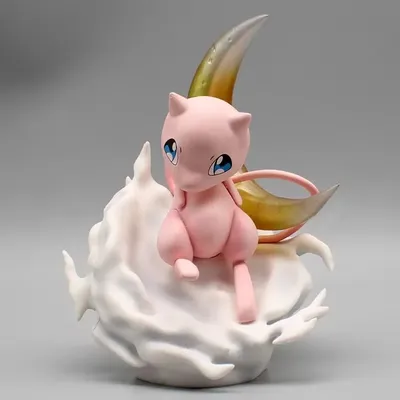 14cm pokemon Kawaii Mew Moon Scene Anime Action Figure Model Gk Statue Collection Desktop Decoration