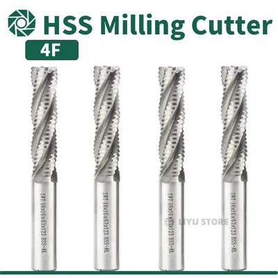 Rough End Mill HSS Cutters Carbide Milling Cutter Router Bits End Mill 4 Flute 5mm to 45mm Saw