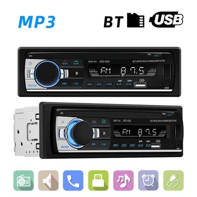 AMPrime 1din In-Dash Car Radio Stereo Remote Control Digital Bluetooth Audio Music Stereo 12V Car