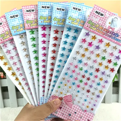 Scrapbook Stickers Crystal Acrylic Five-pointed star Stickers Kids Toys Self Adhesive Mobile