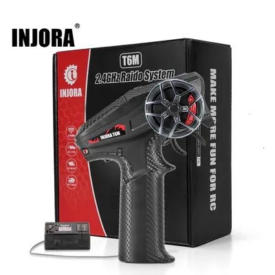 INJORA T6M 2.4GHz Digital Radio Micro Transmitter Remote Control with 6CH Receiver for 1/24 1/18 RC