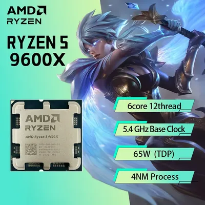 New AMD Ryzen 5 9600X R5 9600X Processor 5.4GHz 6-Core 12-Thread 38MB Game Cache 4NM TDP 65W Socket