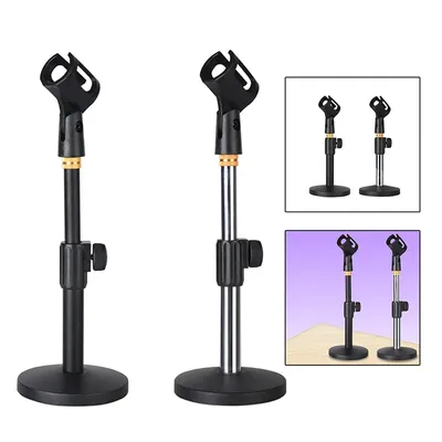 Microphone Desktop Stand Table Disc Base Microphone Stand for Live Streaming Desktop Holder Portable