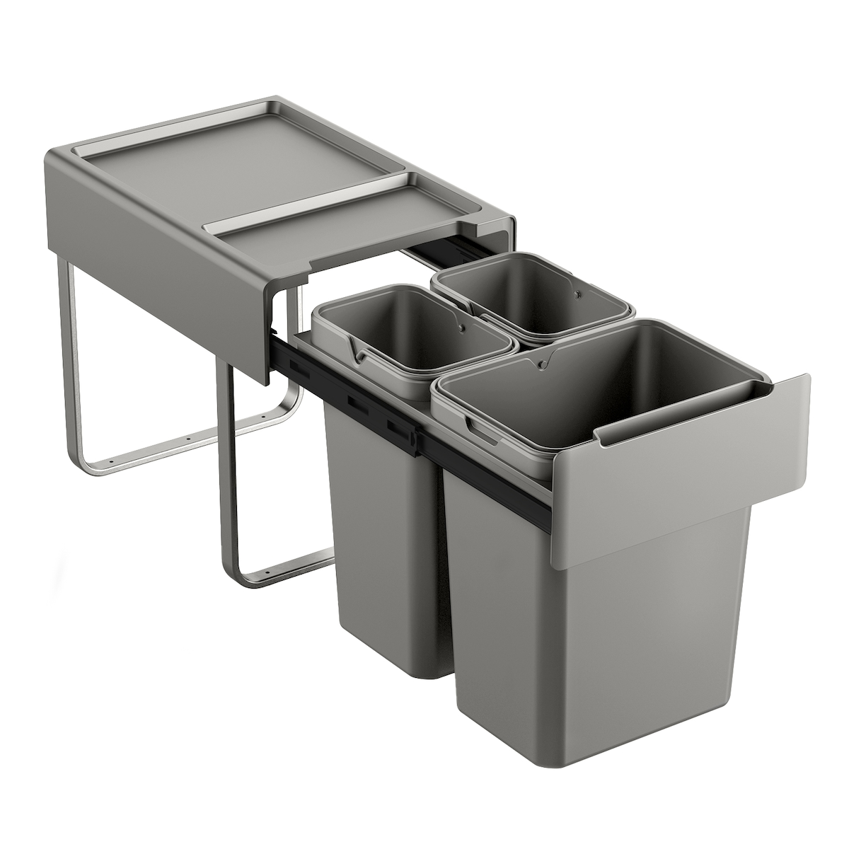 SVITA EMCombo40 Einbaumülleimer 40L (2x10L+20L) 3 Fächer Mülltrennsystem Image