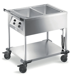 B.PRO SAW 2, Speisenausgabewagen aus rostfreiem Edelstahl 2 Einzelbecken mit Temperaturregler, fahrbar Image