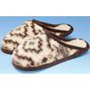 Pantoffel, Damen, Gr. 44/45, braun (braun, gemustert), Schuhe Plüsch Hausschuh Pantoffeln