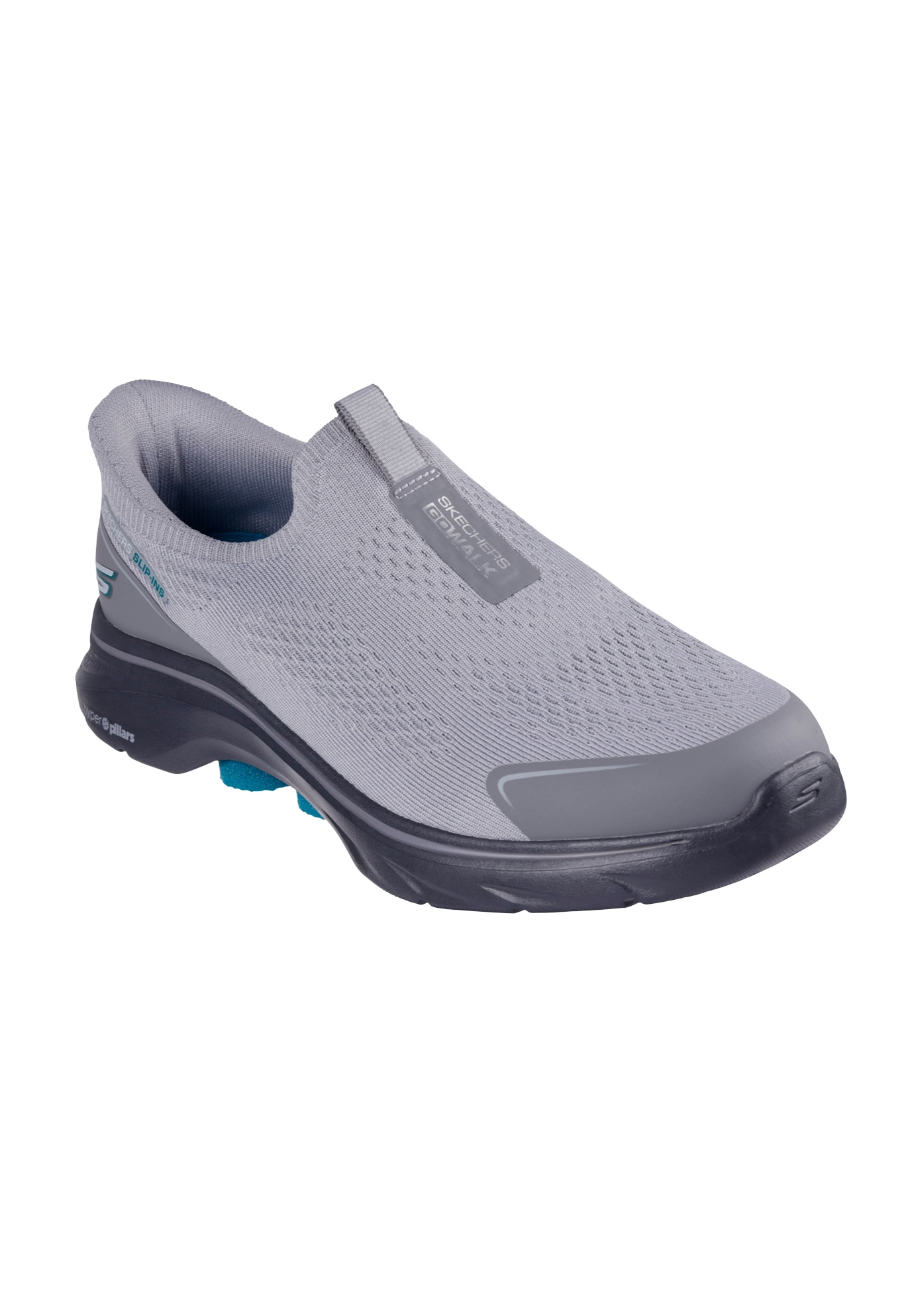 Extra Wide Width Men's Skechers GO WALK 7 Easy Evolution Slip-Ins by Skechers in Grey Charcoal (Size 12 WW)