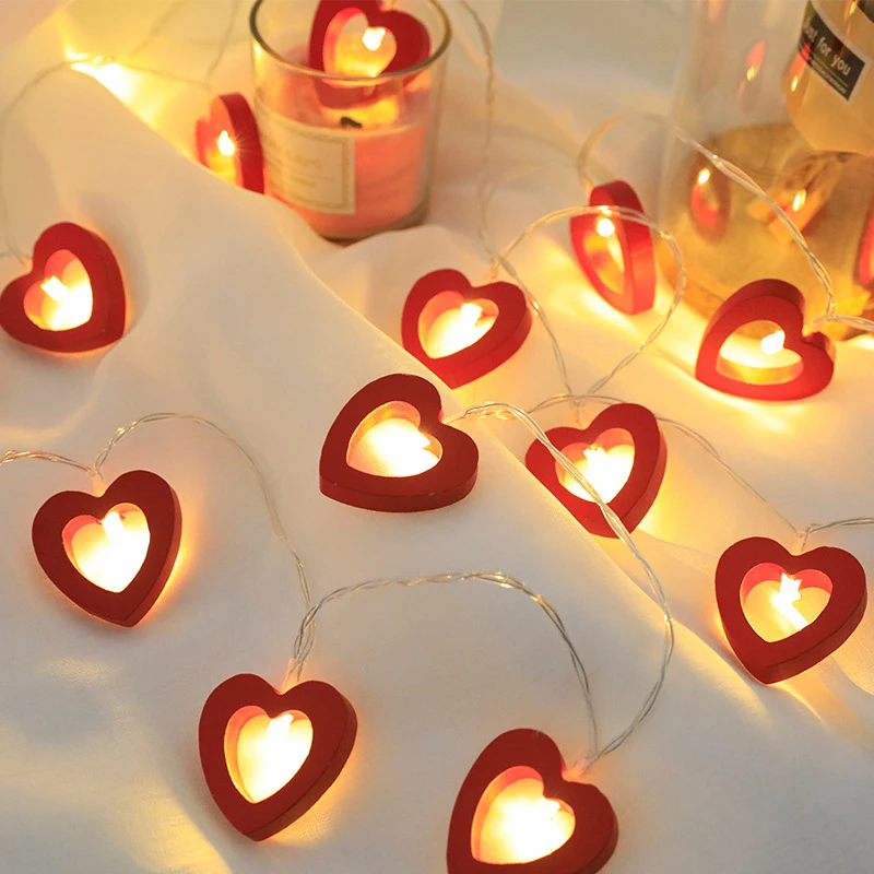 LED Lichterkette Fee Pfirsich Herz Girlande Lampe Schlafzimmer Garten Urlaub Alles Gute zum Geburtstag Hochzeit Party Dekoration Lichterkette