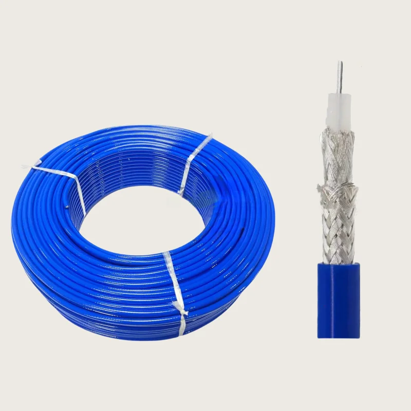 Rg142 kabel-pur blau ultra flexibler doppelt abgeschirmter versilberter Draht RF-Kabel aus reinem Kupfer 12,4 GHz Hochfrequenz draht Image
