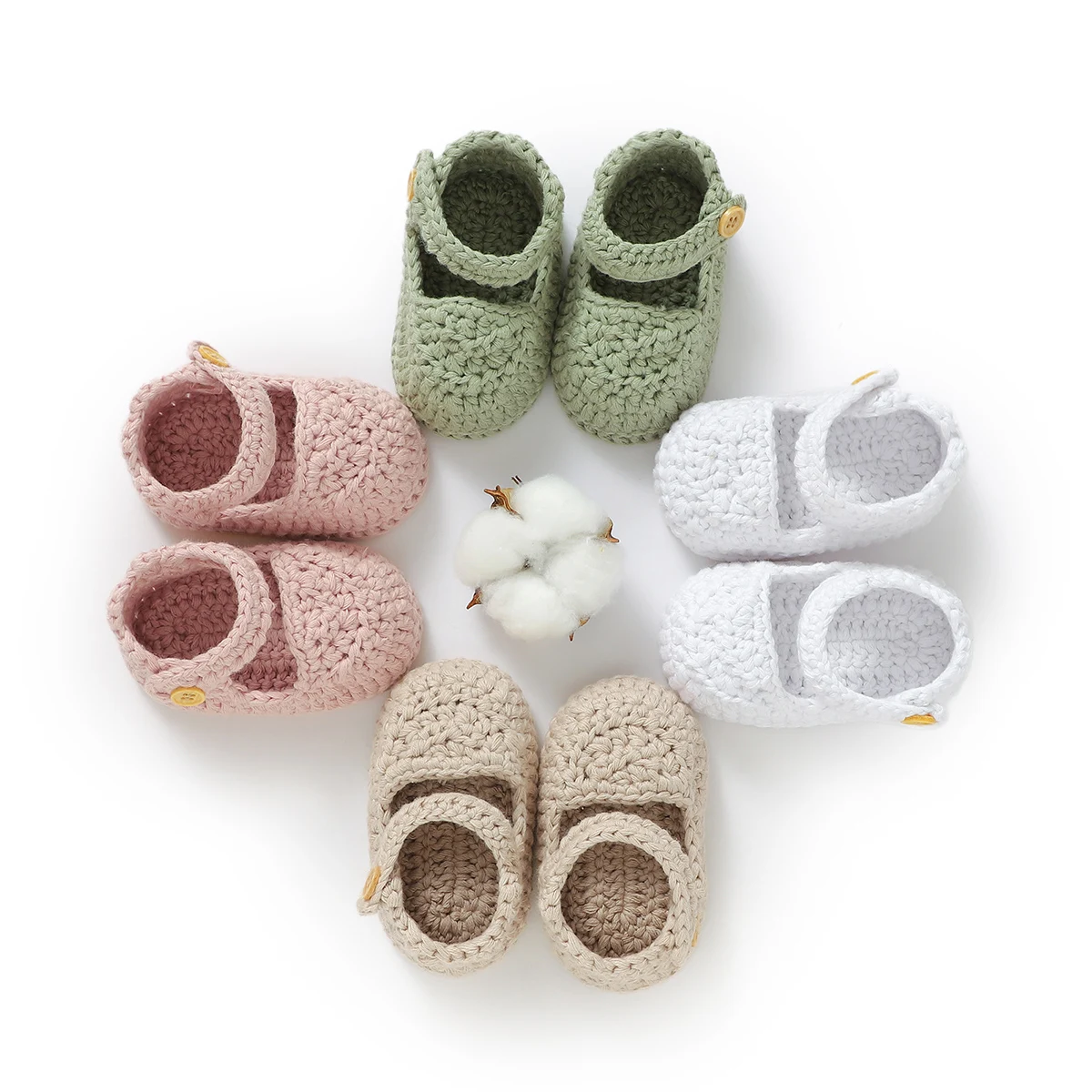 Newborn Baby Girl Shoes 0-1Y Fashion Pure Color Knit Infant Anti-Slip Soft Soled First Walkers Children Winter Walking Prewalker