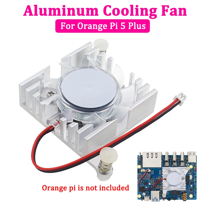 Offizieller orange pi 5 plus integrierter Aluminium kühlkörper aktiver Lüfter alles in einem Lamellen kühler für opi 5 plus Image