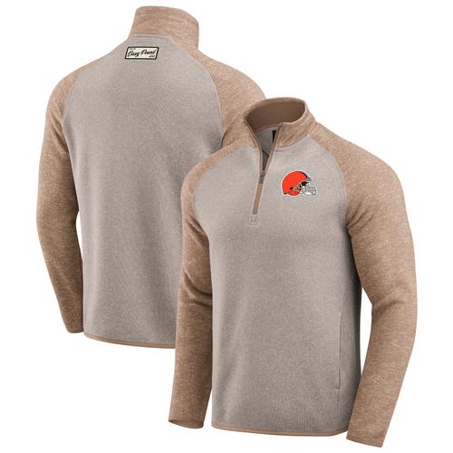 Hellbraune Cleveland Browns-Jacke mit Viertelreißverschluss in der Darius Rucker Collection von Fanatics für Herren