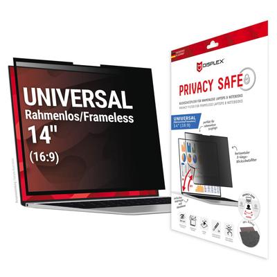 DISPLEX Displayschutzfolie "Privacy Safe", schwarz, B:27,00cm H:0,50cm T:40,50mm, Displayfolien, universal, 16:9, Blickschutzfolie, Schutzfolie, Bildschirmschutz Image