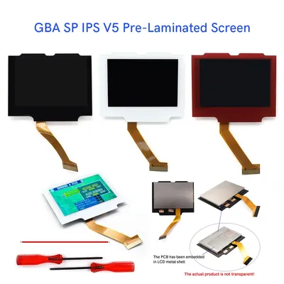 HISPEEDIDO V5 Laminated GBA IPS Backlight LCD Screen Kits With Shell For GameBoy Advance SP Console