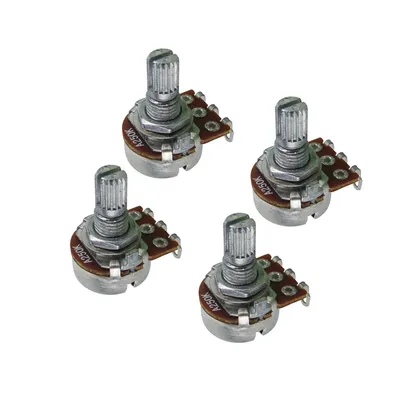 FLEOR 4PCS Mini Guitar Potentiometer Pot A250K / B250K / A500K / B500K Short Shaft Guitar