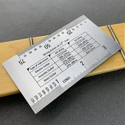 Miwayer String Action Ruler Gauge,Guitar Repairing Tool for Luthier,Fit for Guitar,Ukulele,Bass,Banjo,Mandolin