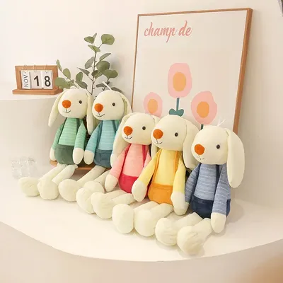 110cm Cute Bunny Plush Toy Small Doll Throw Doll Soft Stuffed Animal Sleeping Pillow Cushion
