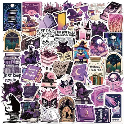 10/30/50/100PCS Gothic Style Witch Bookish Stickers Dark Reading Decals DIY Scrapbook Phone Bike