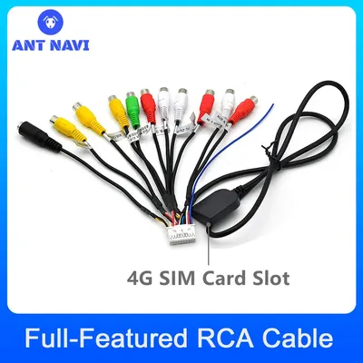 AntNavi Android Car Radio RCA Cable Horn Line Aux-in Adapter 20pins Subwoofer/Amplifier Wire 3.5mm