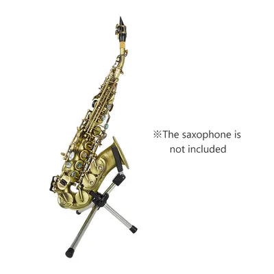Foldable Soprano Saxophone Stand Portable Sax Metal Floor Stand Holder with Carry Bag Woodwind