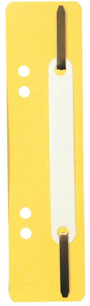 Exacompta 426004B 250x Einhängeheftstreifen aus PP mit Doppellochung, Deckleiste aus Kunststoff für Dokumente im Format DIN A4, 35x150mm - Gelb Image