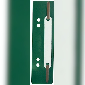 Exacompta 426005B 250x Einhängeheftstreifen aus PP mit Doppellochung, Deckleiste aus Kunststoff für Dokumente im Format DIN A4, 35x150mm - Grün Image