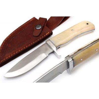 USED Remington Back Woods Skinner 6.5in Fixed Blade Knife Stainless Steel V-Flat Blade Coffee Brown Jigged Bone Handle 15649 EDEMO1 Used Condition