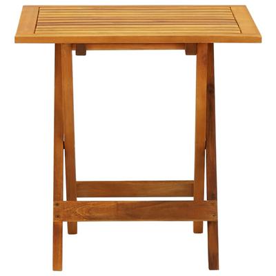 TEMU Classic Solid Acacia Wood Bistro Table - 46x46x47cm, Multi-use Outdoor Storage Cabinet With Tool Box & Shoe Rack, Natural Finish For Garden, Garage, Or Patio, Gecheer Image