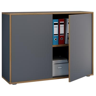 Aktenschrank VCM "Büroschrank Aktenschrank Sideboard Salia 2fach" Gr. 30, grau (anthrazit), B:30cm H:74cm T:33cm, Oberma