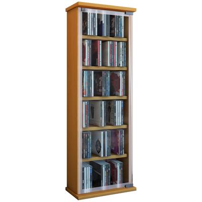 Media-Regal VCM "VCM CD Regal Holz CD Schrank mit ESG-Sicherheitsglastüren für 204 CDs oder 72 DVDs Maße: H. 92 x B. 31 