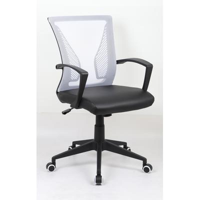 Bürostuhl VCM "Bürostuhl Schreibtischstuhl Drehstuhl Offilo PU" Gr. 48, schwarz-weiß (schwarz, weiß), B:48cm H:92cm T:46