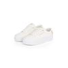 Plateausneaker TOMMY HILFIGER "ESSENTIAL VULC TEXTILE SNEAKER", Damen, Gr. 40, beige (ecru), Textil, sportlich, Schuhe, Freizeitschuh, Halbschuh, Schnürschuh mit goldfarbenen Details